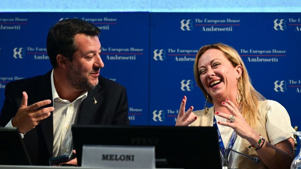 Koalicija Ðorðe Meloni, Matea Salvinija (levo) i desnog centra želi da osvoji veæinu u parlamentu/Getty Images