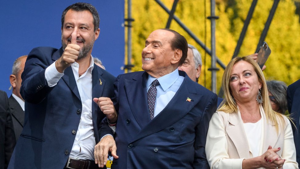 Ðorða Meloni je napravila savez sa Silvijom Berluskonijem i Mateom Salvinijem/Getty Images