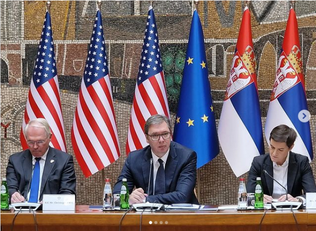 Vučić with the business delegation of the Government of the United States of America