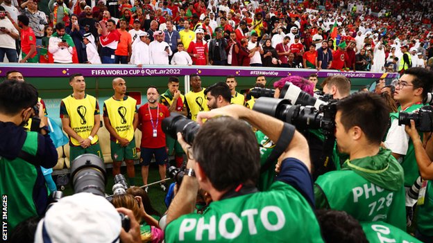 Kristijano Ronaldo na klupi Portugala/Getty Images