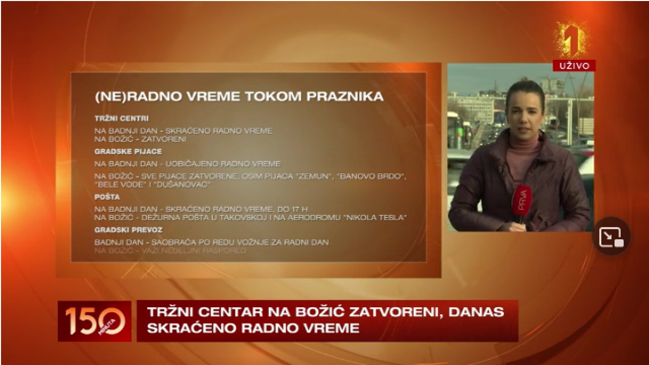 Radno vreme tokom praznika u Beogradu VIDEO Beograd Društvo B92 Lokal