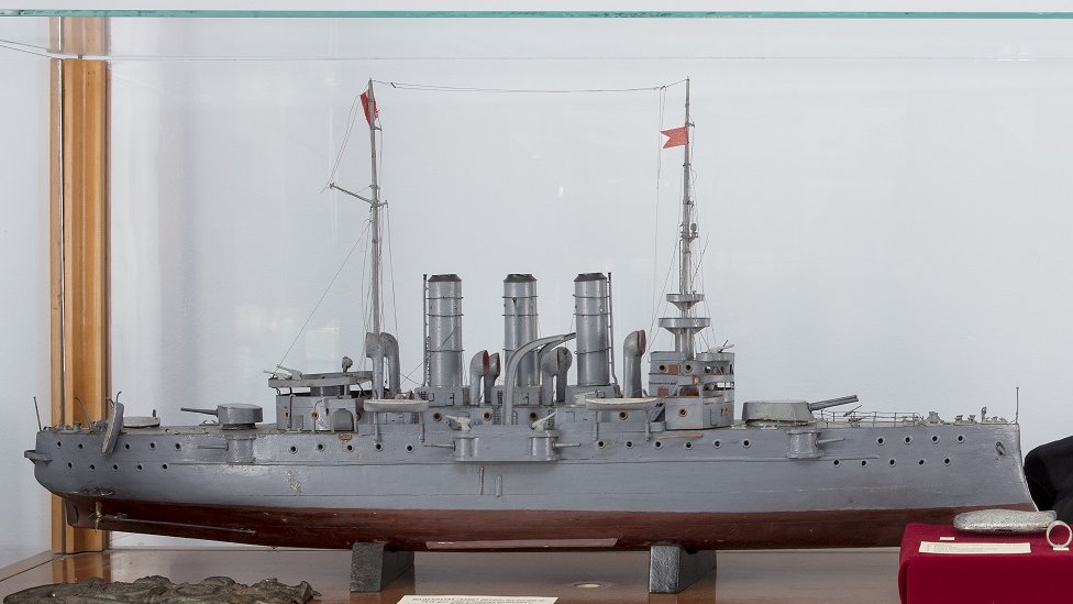 Oklopni krstaš &Sankt Georg& je admiralski brod na kom je pobuna mornara poèela, maketa se èuva u Pomorskom muzeju u Kotoru/Nenad Mandic/Pomorski muzej