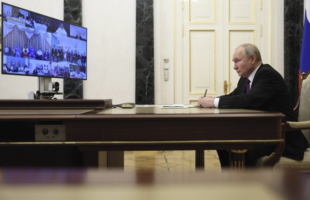 Tanjug/Gavriil Grigorov, Sputnik, Kremlin Pool Photo via AP