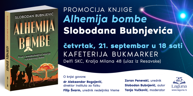 Promocija knjige „Alhemija bombe“ 21. septembra – Nuklearna energija? Da ili ne?