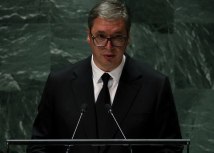 Predsednik Srbije Aleksandar Vuèiæ na zasedanju Ujedinjenih nacija/Reuters