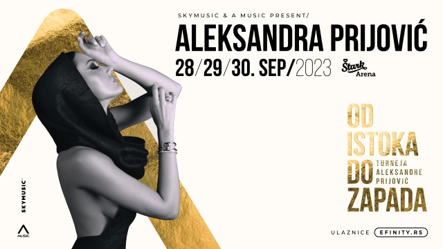 Večerašnjim koncertom u Areni Aleksandra Prijović otpočinje svoju regionalnu turneju