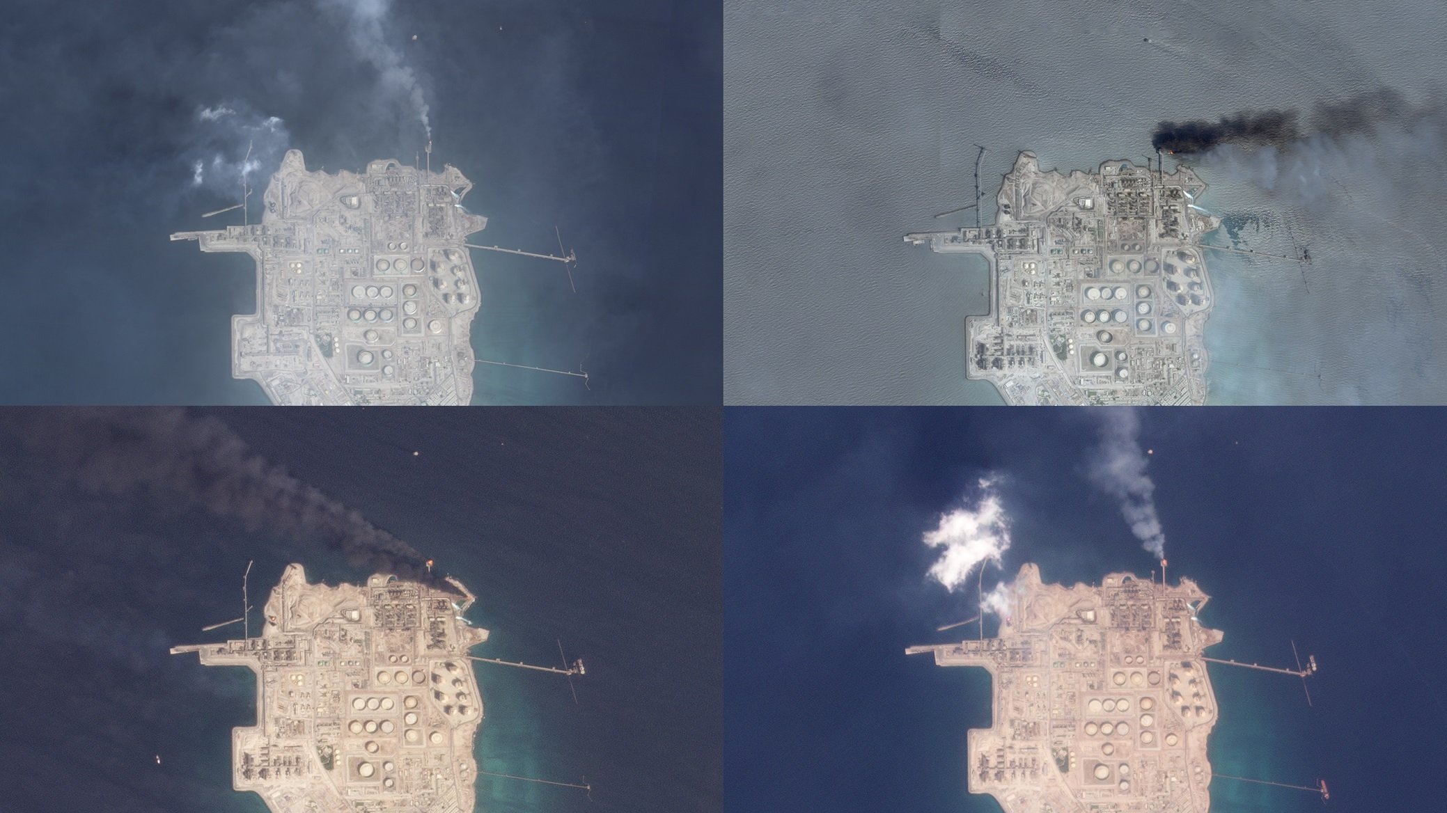 Satelitski snimci pokazuju da se spaljivanje gasa na gasnom ležištu Adgasu u priobalju UAE vršilo èetiri dana u septembru i oktobru 2022. godine/BBC