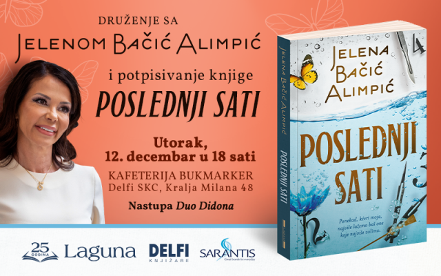 Novi roman Jelene Bačić Alimpić "Poslednji sati" od 12. decembra u prodaji