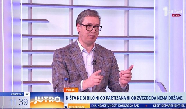 Predsednik Srbije: Ništa ne bi bilo od Partizana i Zvezde bez države