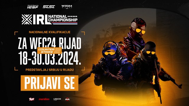 IRL je ponovo sa vama! Prijavite se za nacionalne CS2 kvalifikacije za IESF šampionat 2024!