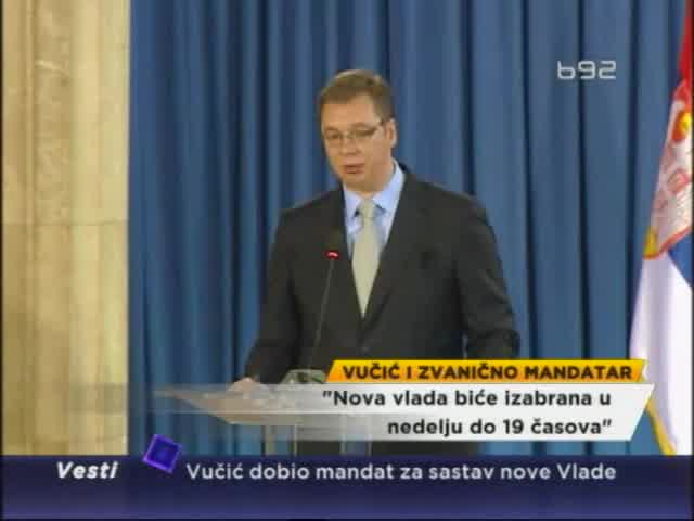 Vučiću mandat za vladu, izbor 27. aprila do 19 sati