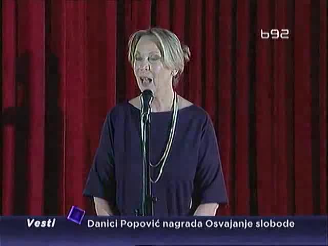 Danici Popoviæ uruèena nagrada