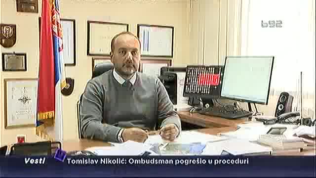 Nikoliæ: Ombudsman pogrešio u proceduri