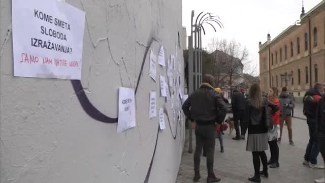 Protest u Novom Sadu: Ko je prekreèio Remedov mural?