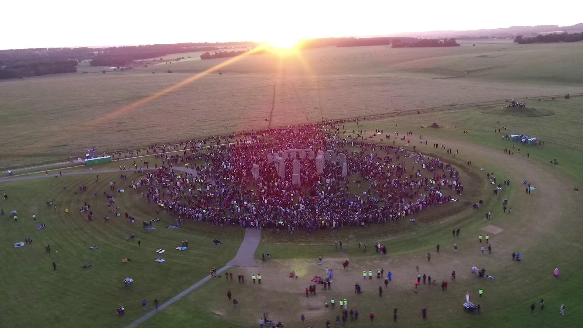 Summer Solstice from the sky at Stonehenge