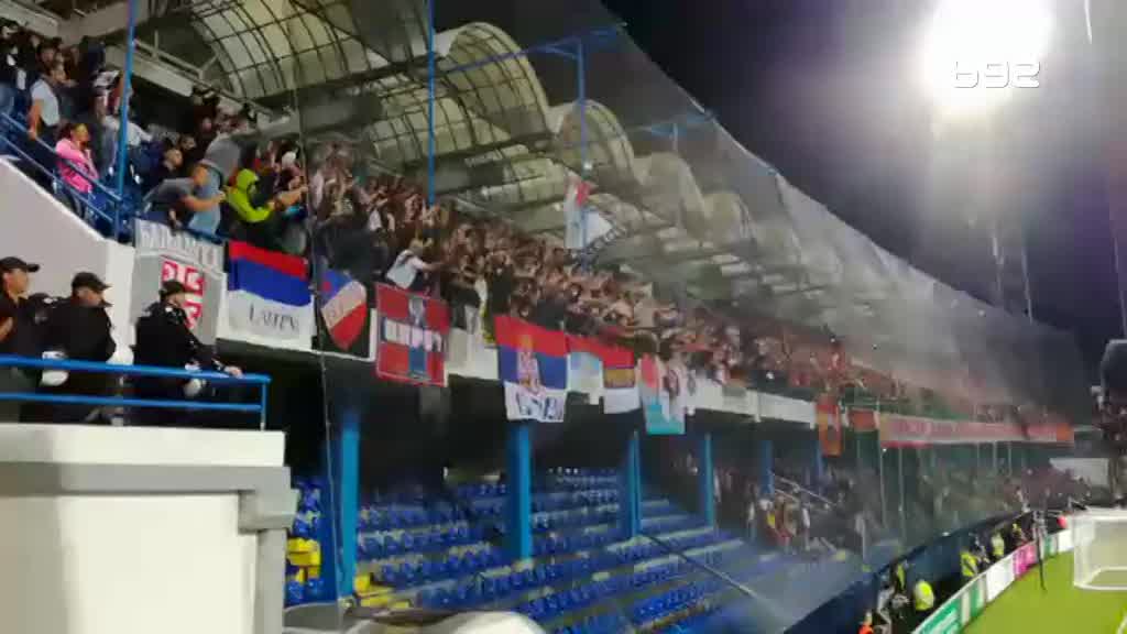Slavlje navijača Srbije posle gola