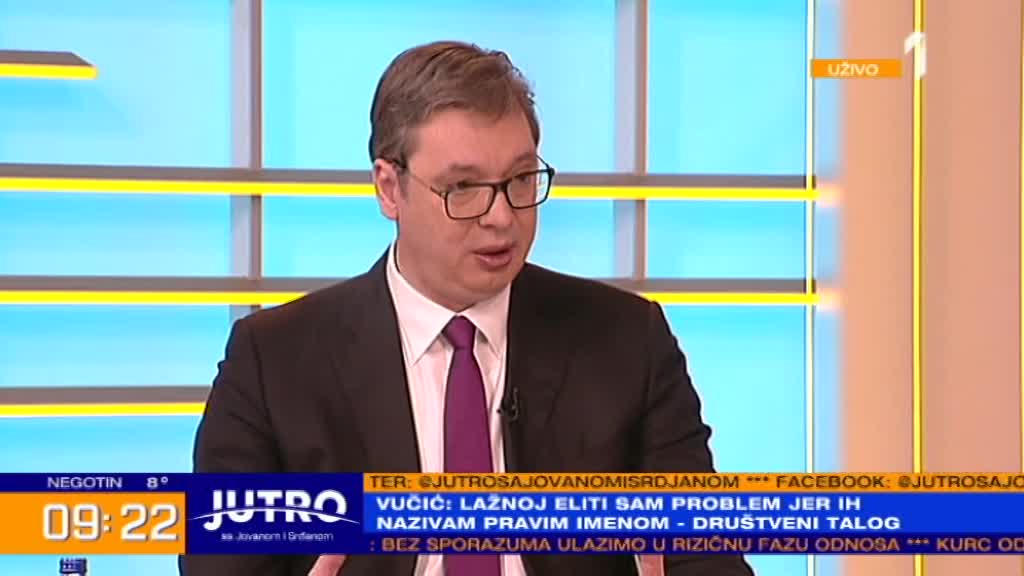Vučić ekskluzivno za Jutarnji program TV Prve