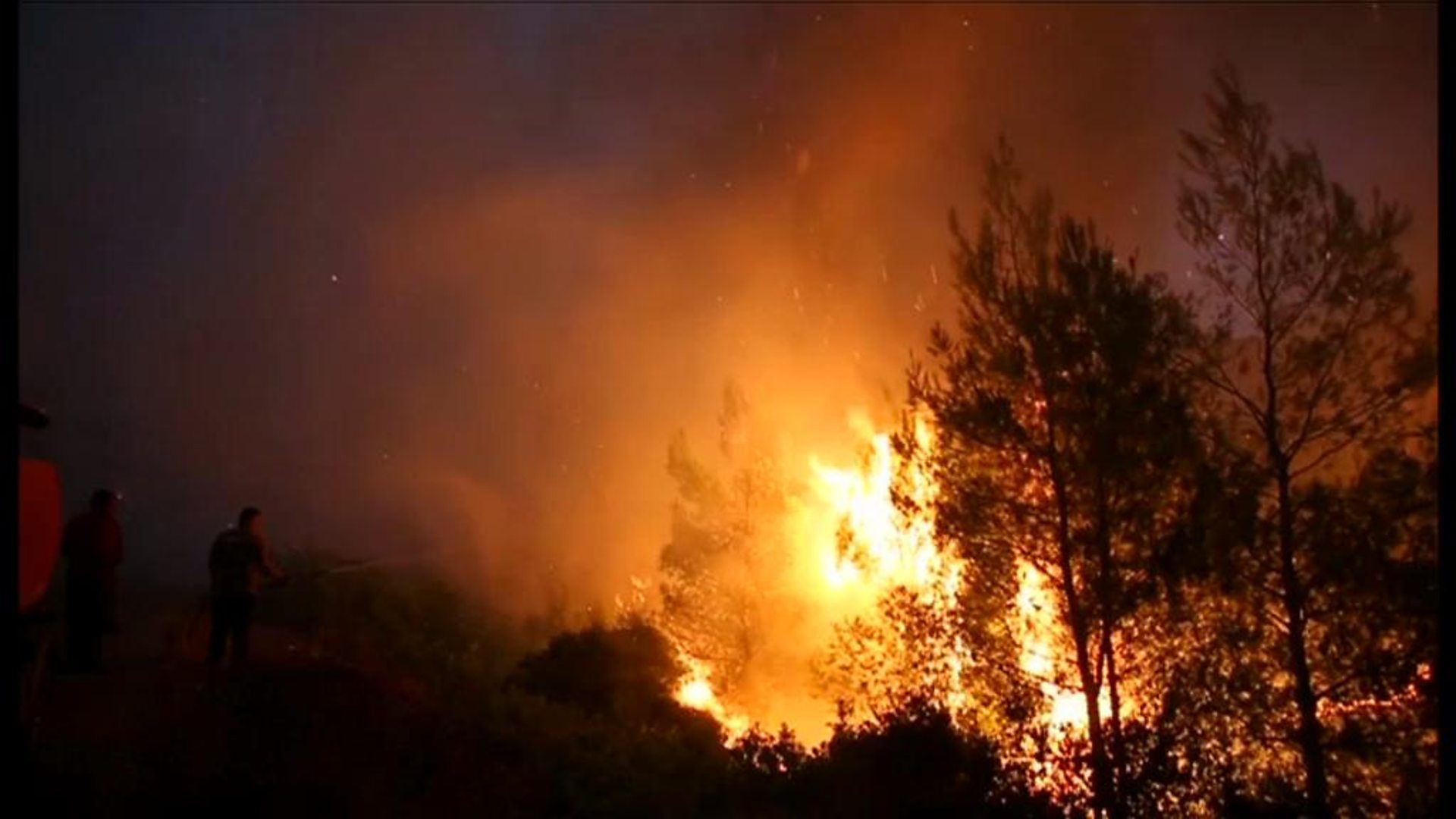 Fires rage through Greek island forests