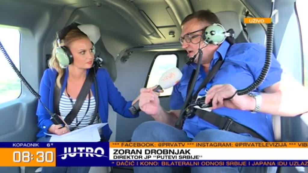 EKSKLUZIVNO: Ekipa PRVA TV obišla najnovijim helikopterom deonicu auto-puta Miloš Veliki