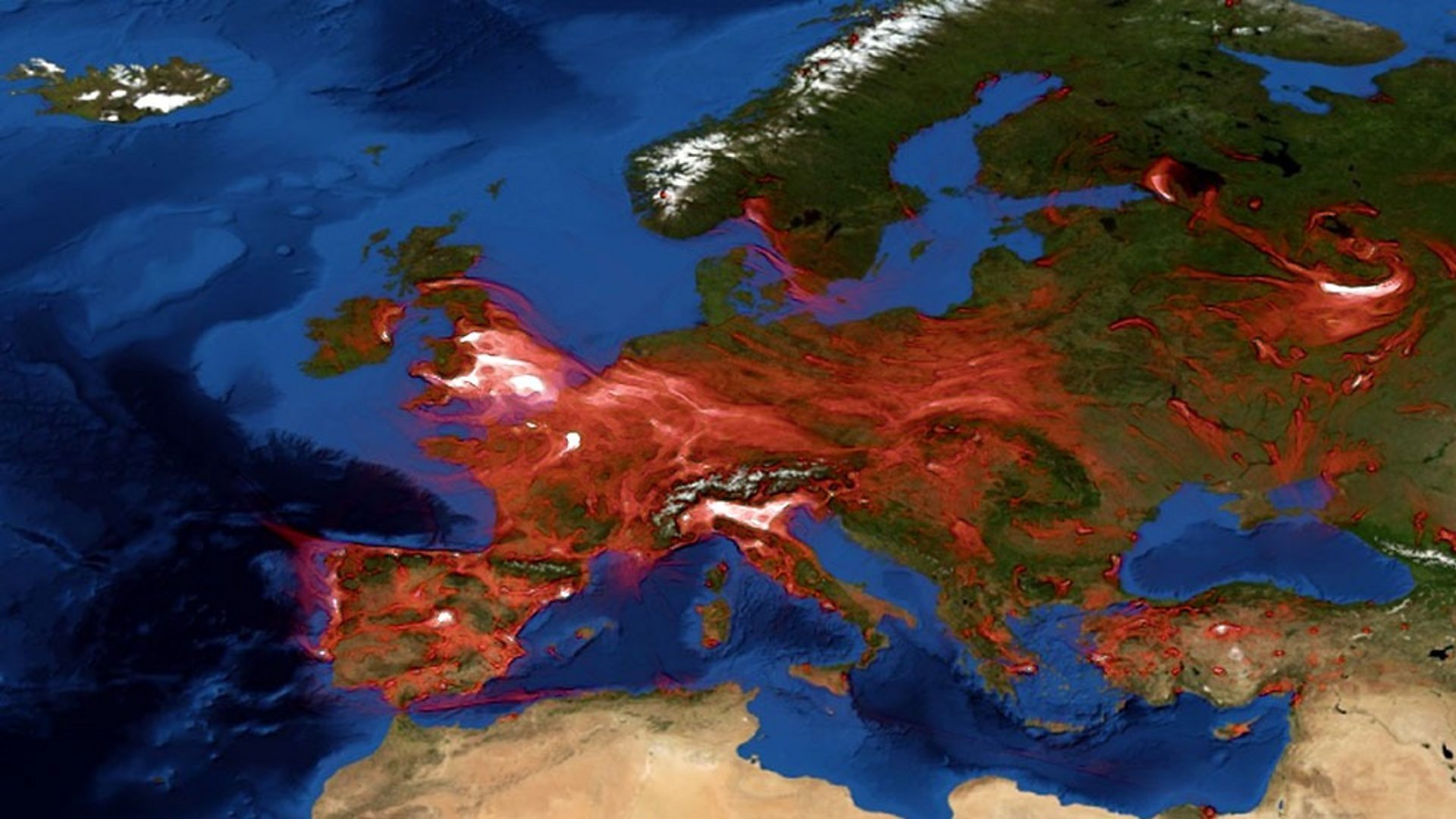Watch how pollution moves across Europe