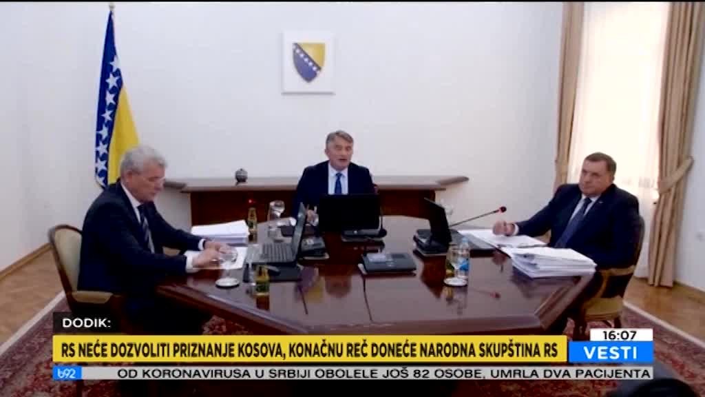 Predsedništvo BiH glasalo o nezavisnosti Kosova