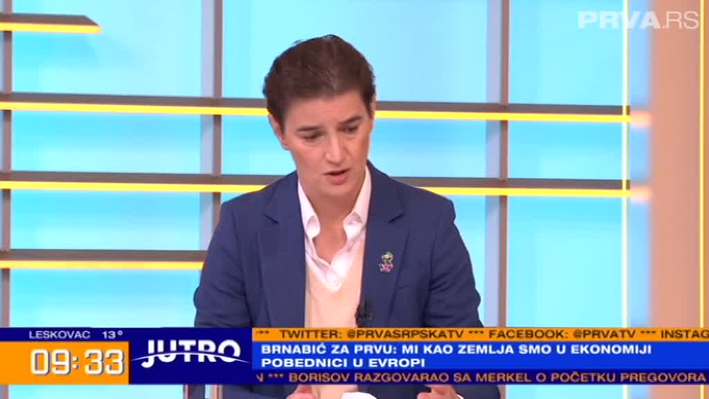 Premijerka Srbije za televiziju Prva