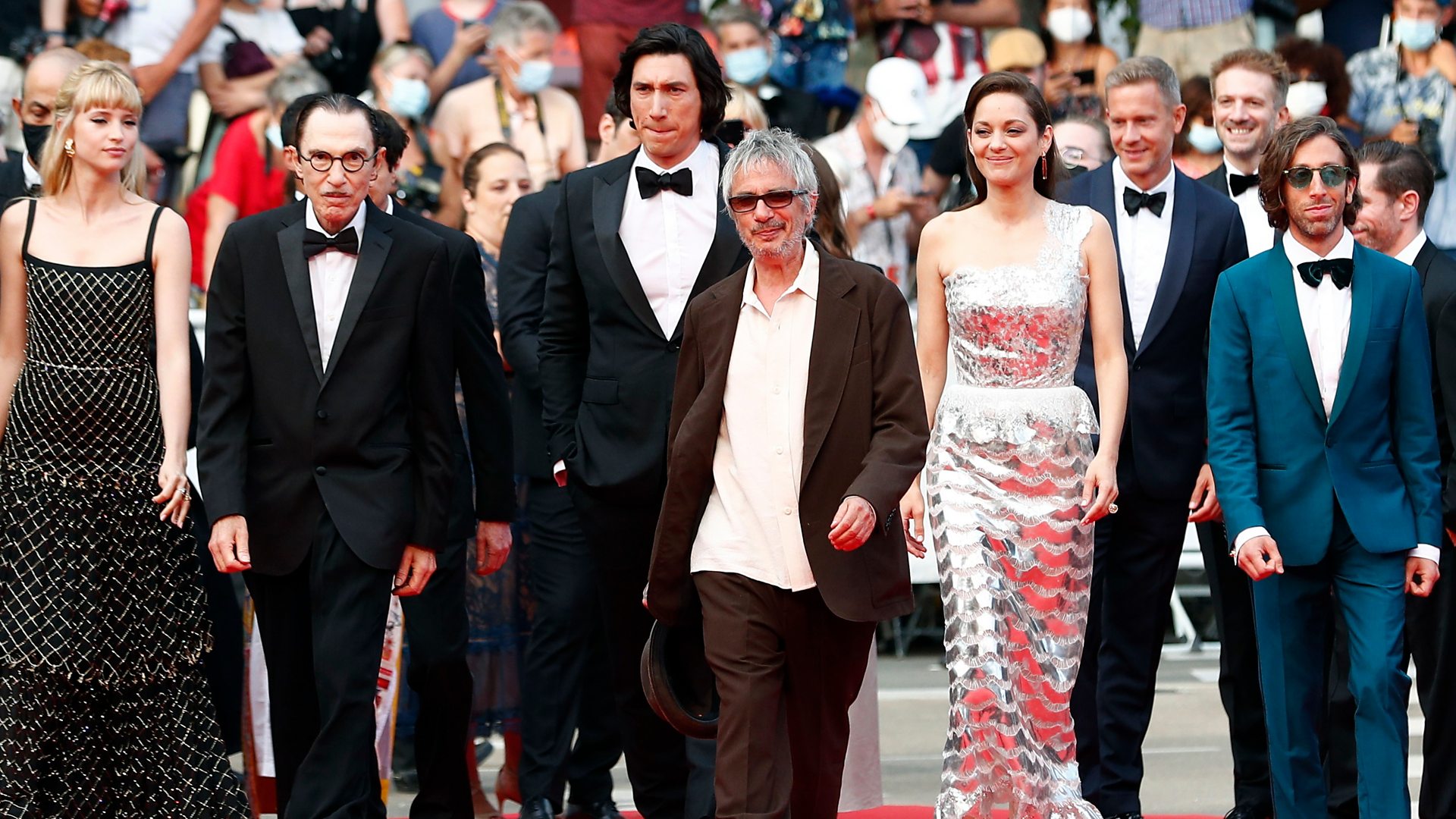 Film stars without masks on Cannes red carpet
