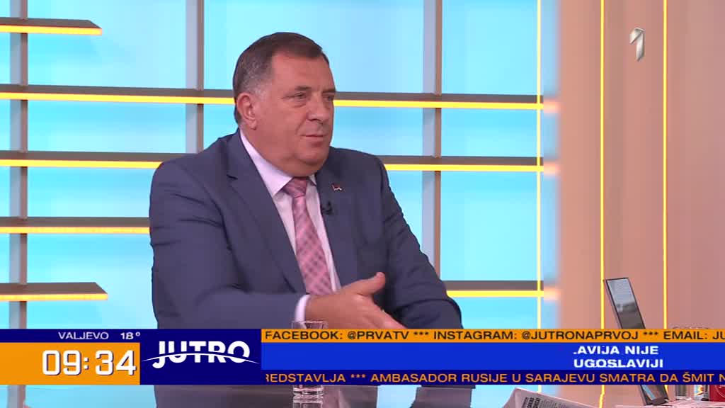 Dodik za TV Prva o dešavanjima u regionu