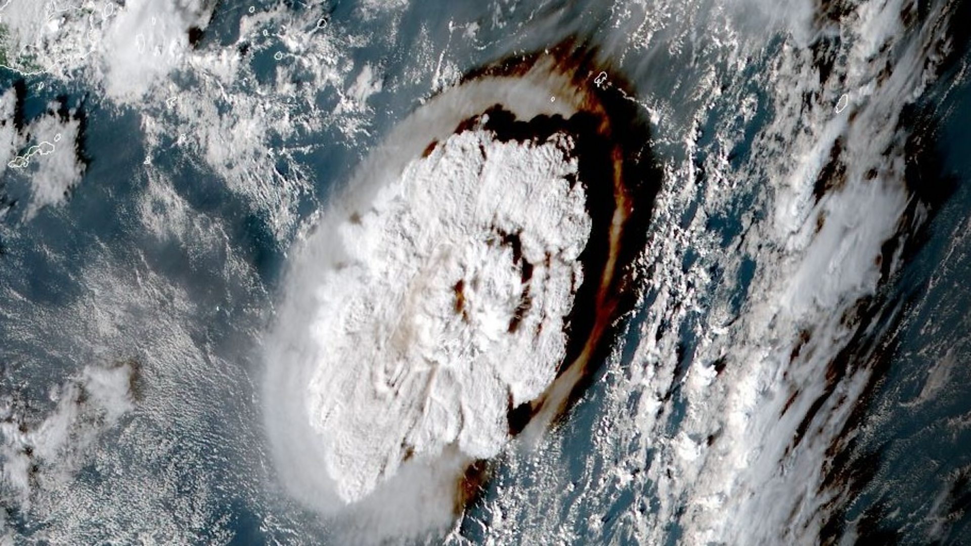 Giant Tonga eruption caught on satellite images