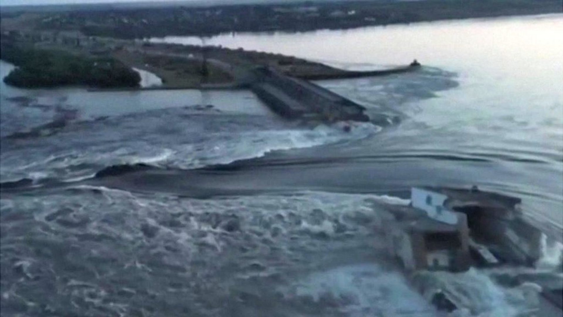 Watch: Water gushes through damaged Ukraine dam