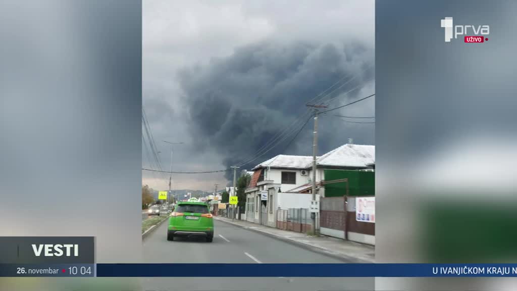 Poznato šta gori u Nišu: Ni nakon pet sati, požar nije ugašen VIDEO